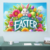 Schattigee lente/paashaas met ei spandoek (Beurs)