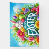 Schattigee lente/paashaas met ei spandoek (Verticaal)