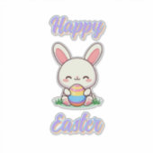 Schattigee lente/paashaas met ei sticker (Voorkant)