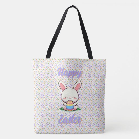 Schattigee lente/paashaas met ei tote bag (Voorkant)