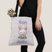Schattigee lente/paashaas met ei tote bag (Dichtbij)