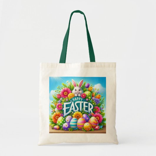 Schattigee lente/paashaas met ei tote bag (Voorkant)