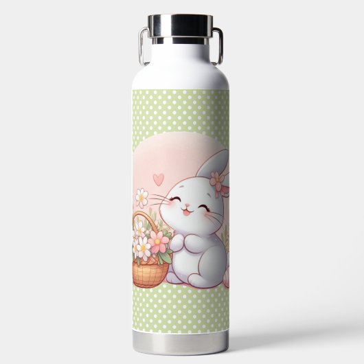 Schattigee lente/paashaas met ei waterfles (Voorkant)