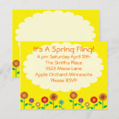 Schattigee lente themafeest kaart (Voorkant / Achterkant)