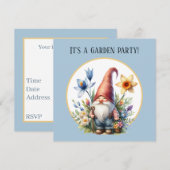 Schattigee lente tuin party gnoom kaart (Voorkant / Achterkant)