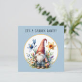 Schattigee lente tuin party gnoom kaart (Staand voorkant)