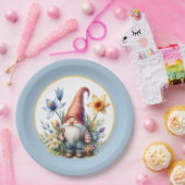 Schattigee lente tuin party gnoom papieren bordje (Feest)