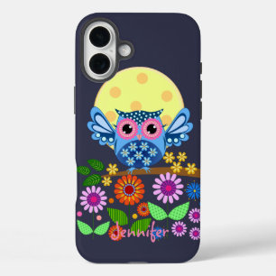 Schattigee lente Uil & aangepaste Naam iPhone 16 Plus Hoesje