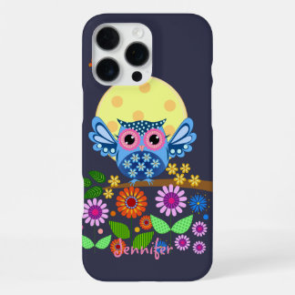 Schattigee lente Uil & aangepaste Naam iPhone 16 Pro Max Hoesje