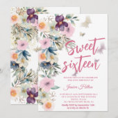 Schattigee lente vlinder boho bloemenzoet 16 kaart (Voorkant / Achterkant)