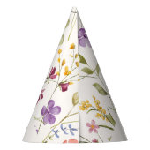 Schattigee Lente Waterverf Bloem 1e Verjaardag Feesthoedjes (Achterkant)