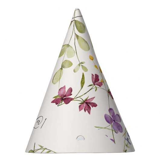 Schattigee Lente Waterverf Bloem 1e Verjaardag Feesthoedjes (Rechts)