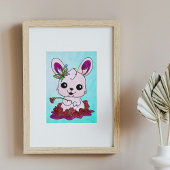 Schattigee lentekonijn paaskleuractiviteit poster