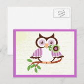 Schattigee lenteuil met een bloemetje in haar snav briefkaart (Voorkant / Achterkant)