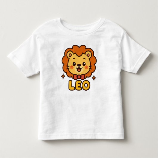Schattigee Leo Zodiac Lion – Cartoon Astrologie On Kinder Shirts (Voorkant)
