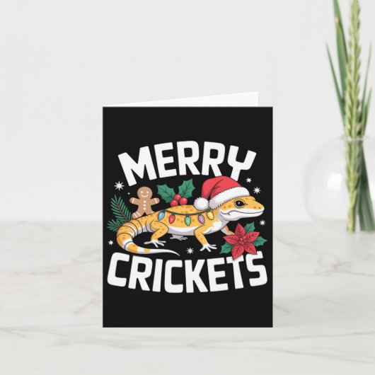Schattigee Leopard Gecko kerstwoordspeling Kaart (Voorkant)