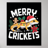 Schattigee Leopard Gecko kerstwoordspeling Poster (Voorkant)