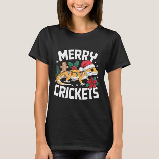 Schattigee Leopard Gecko kerstwoordspeling T-shirt (Voorkant)