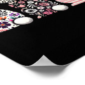 Schattigee Leopard Plaid Bloem Bloemen Happy Easte Poster (Hoek)
