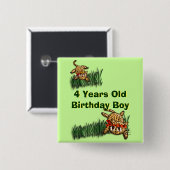 Schattigee Leopard Safari Verjaardag Uitnodigingsm Vierkante Button 5,1 Cm (Voorkant /achterkant)