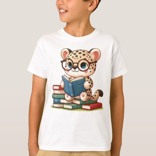 Schattigee leopardlezing t-shirt (Voorkant)