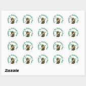 Schattigee Leprechaun Cat Happy St. Patrick's Day Ronde Sticker (Vel)