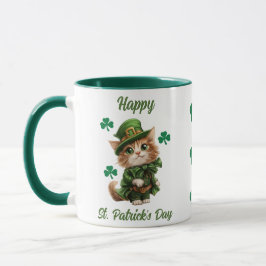 Schattigee Leprechaun Cat Mok - Happy St. Patrick'