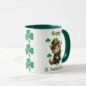 Schattigee Leprechaun Cat Mok - Happy St. Patrick' (Voorkant rechts)