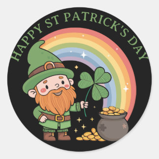 Schattigee Leprechaun Gnome Ronde Sticker
