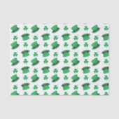 Schattigee Leprechaun petten en shamrocks patroon Tissuepapier (Voorkant)