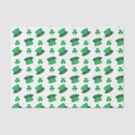 Schattigee Leprechaun petten en shamrocks patroon Tissuepapier