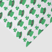Schattigee Leprechaun petten en shamrocks patroon Tissuepapier (Detail)