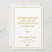 Schattigee Leprechaun Pot O' Gold St Patrick's Day Feestdagenkaart (Achterkant)