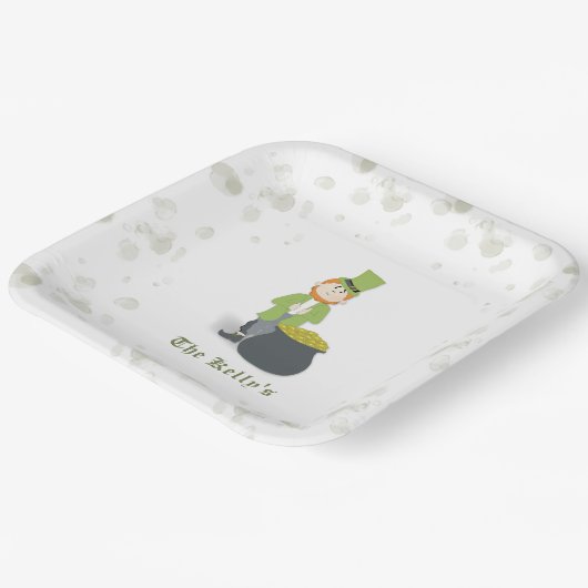 Schattigee Leprechaun St. Patrick's Day gepersonal Papieren Bordje (Gebogen)