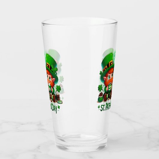 Schattigee Leprechauns St Patricks Dag Glas (Links)