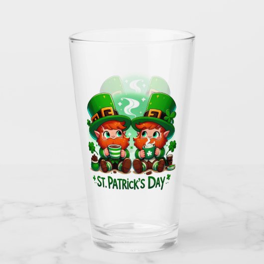Schattigee Leprechauns St Patricks Dag Glas (Voorkant)