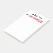 Schattigee leraar een notitie van roze potlood mon post-it® notes (Schuin)
