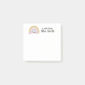 Schattigee leraar regenboog appelpotlood "een noti post-it® notes (Voorkant)