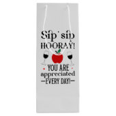 Schattigee Leraar waardering woord kunst Wijn Cadeautas (Achterkant)