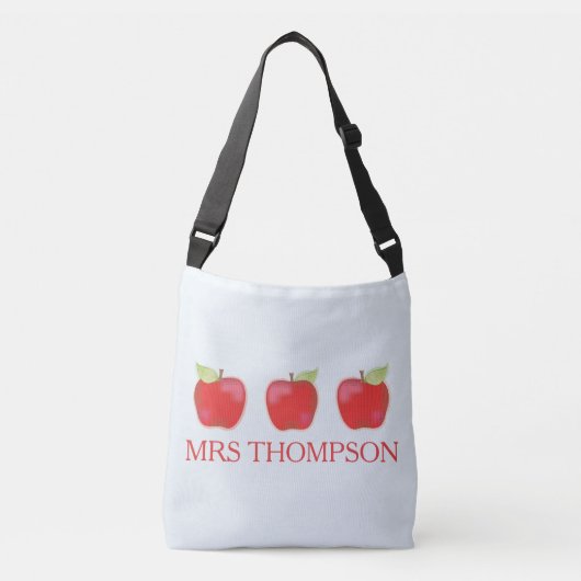 Schattigee lerarenappels gepersonaliseerd crossbody tas (Voorkant)