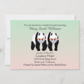 Schattigee Lesbische Panda's Beer Bruids Douche Ui Kaart (Voorkant)