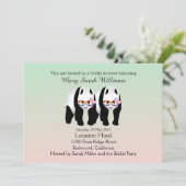 Schattigee Lesbische Panda's Beer Bruids Douche Ui Kaart (Staand voorkant)