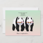 Schattigee Lesbische Panda's Beer Bruids Douche Ui Kaart (Achterkant)