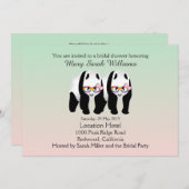 Schattigee Lesbische Panda's Beer Bruids Douche Ui Kaart (Voorkant / Achterkant)