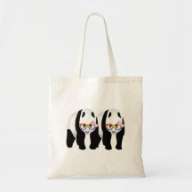 Schattigee lesbische panda's regenboog met bril