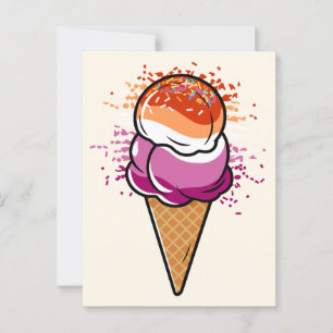 Schattigee Lesbische Sapphic LGBT Pride Flag Ice C Briefkaart