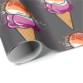 Schattigee Lesbische Sapphic LGBT Pride Flag Ice C Cadeaupapier (Rol Hoek)