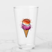 Schattigee Lesbische Sapphic LGBT Pride Flag Ice C Glas (Voorkant)