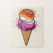 Schattigee Lesbische Sapphic LGBT Pride Flag Ice C Legpuzzel (Verticaal)