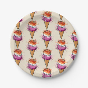Schattigee Lesbische Sapphic LGBT Pride Flag Ice C Papieren Bordje